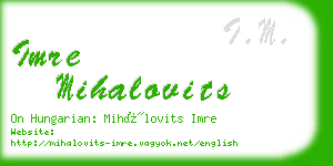 imre mihalovits business card